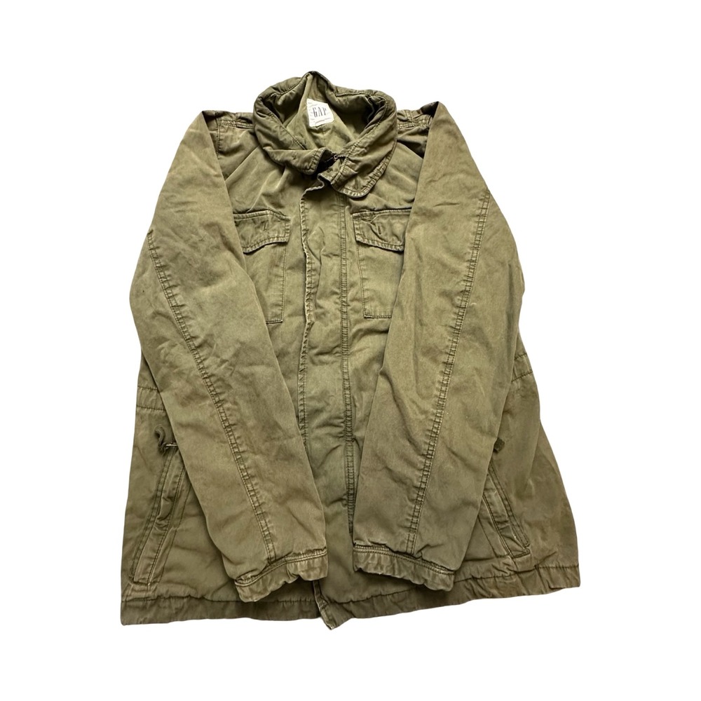 Gap Field Jacket Mens Medium Olive Green Utility Cotton Canvas Western